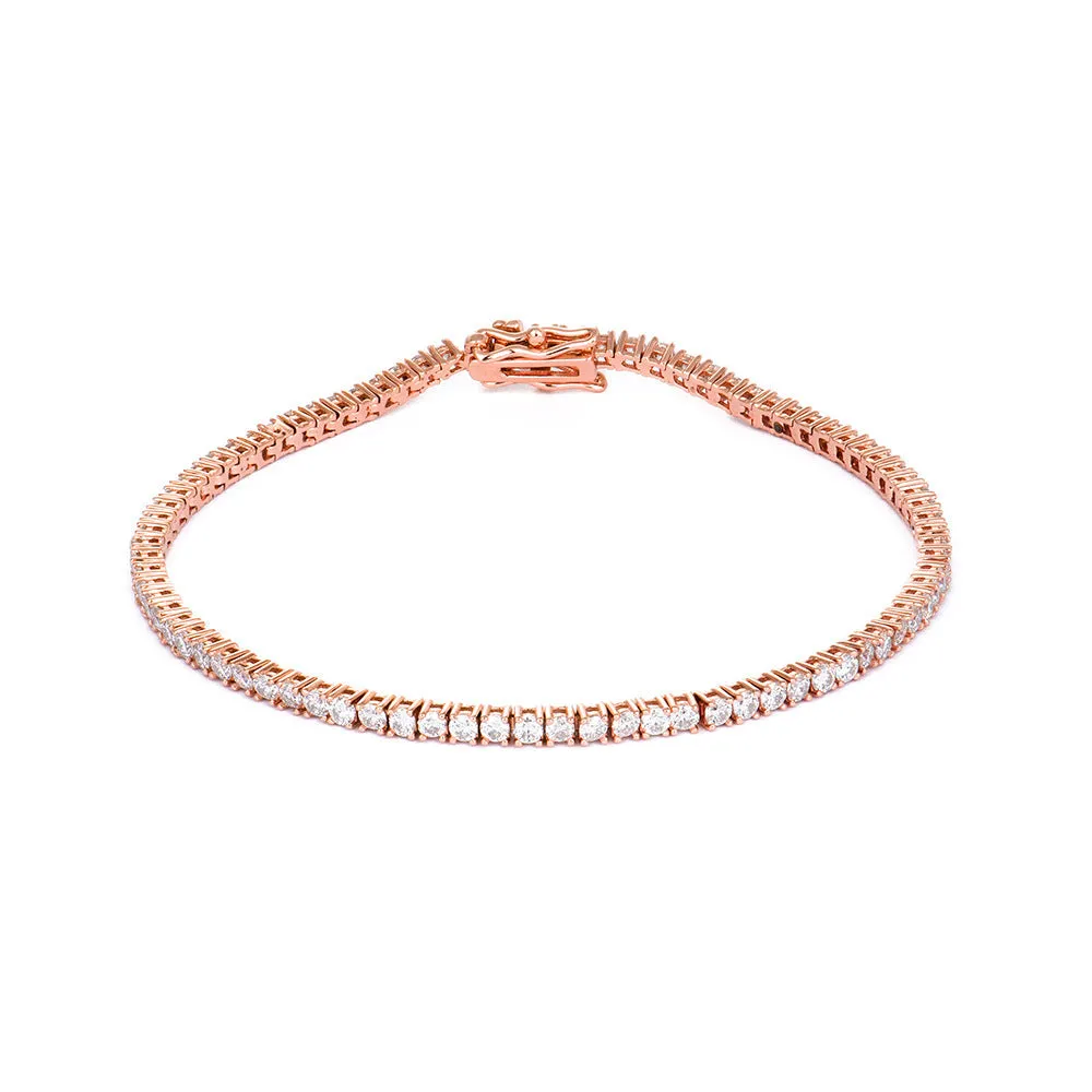 Moissanite full set S925 sterling silver bracelet with square and hexagonal star geometric design in rose gold finish.