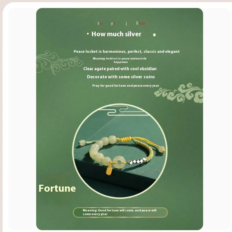 Hand-woven flexible wire couple style braid rope bracelet with metal and colour accents