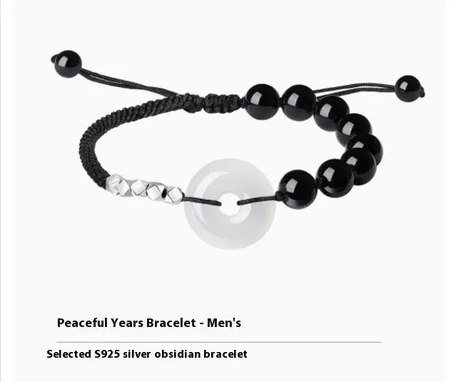 Hand-woven flexible wire couple style braid rope bracelet with metal and colour accents