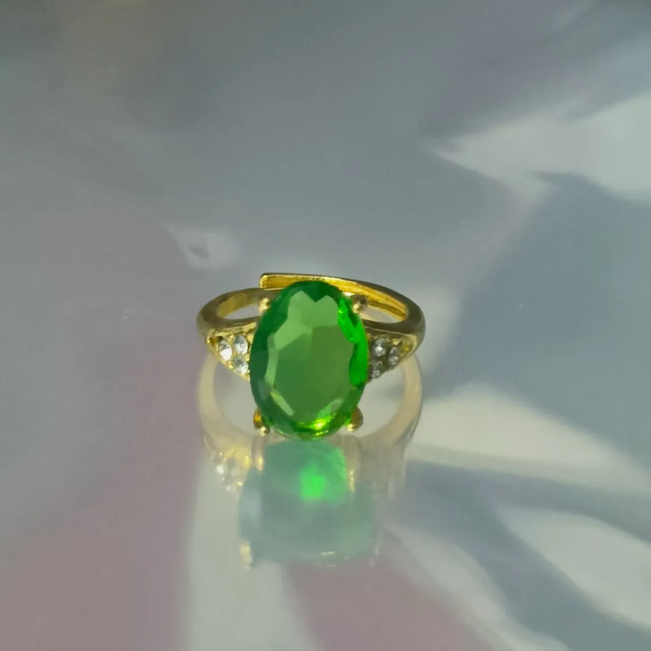 Inlaid zircon love heart-shaped open ring for women in adjustable alloy finish