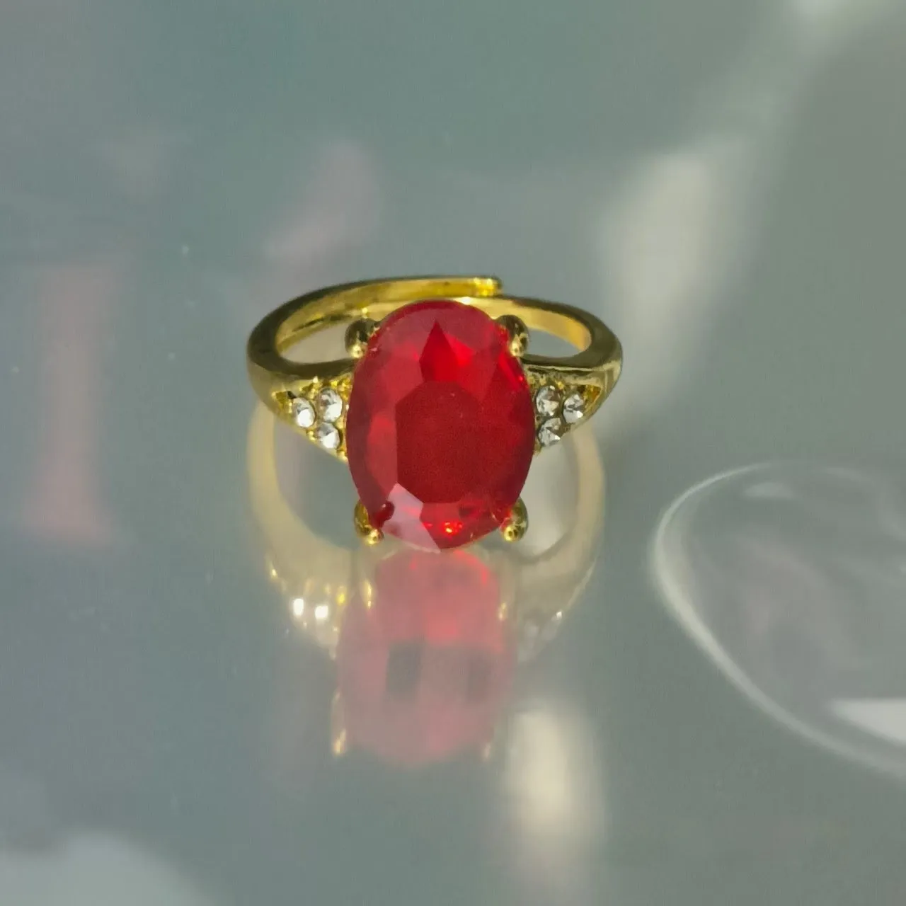 Inlaid zircon love heart-shaped open ring for women in adjustable alloy finish