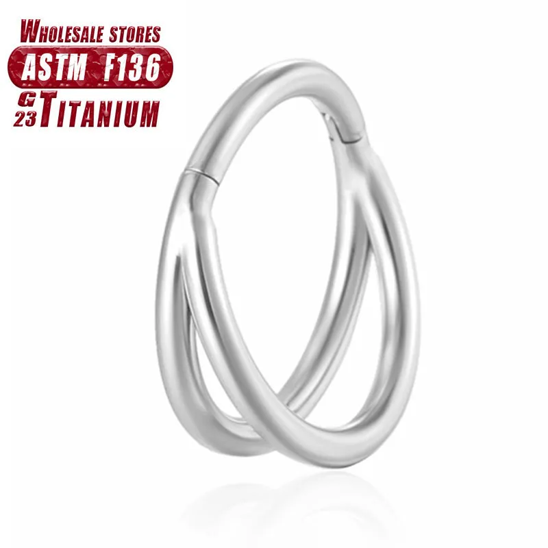 Titanium alloy fork nose ring in multiple colour options with diamond treatment