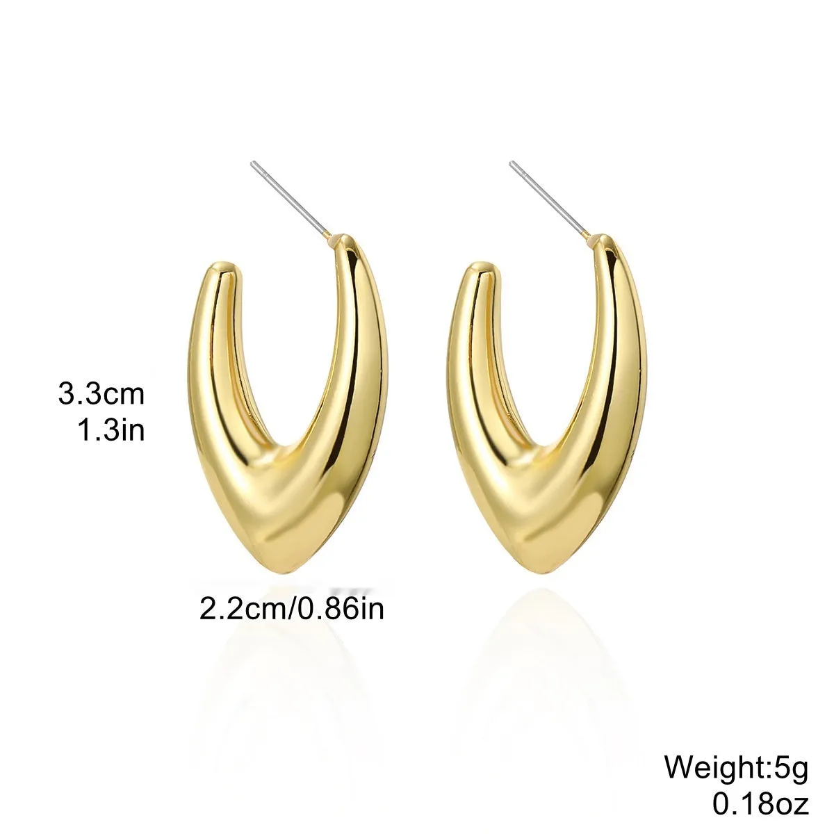 Acrylic water drop earrings with electroplated glossy finish, geometric simple design