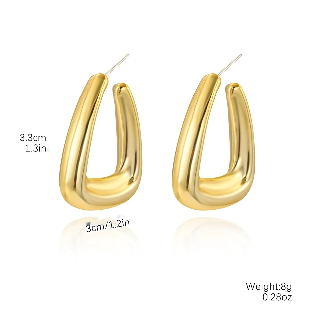 Acrylic water drop earrings with electroplated glossy finish, geometric simple design