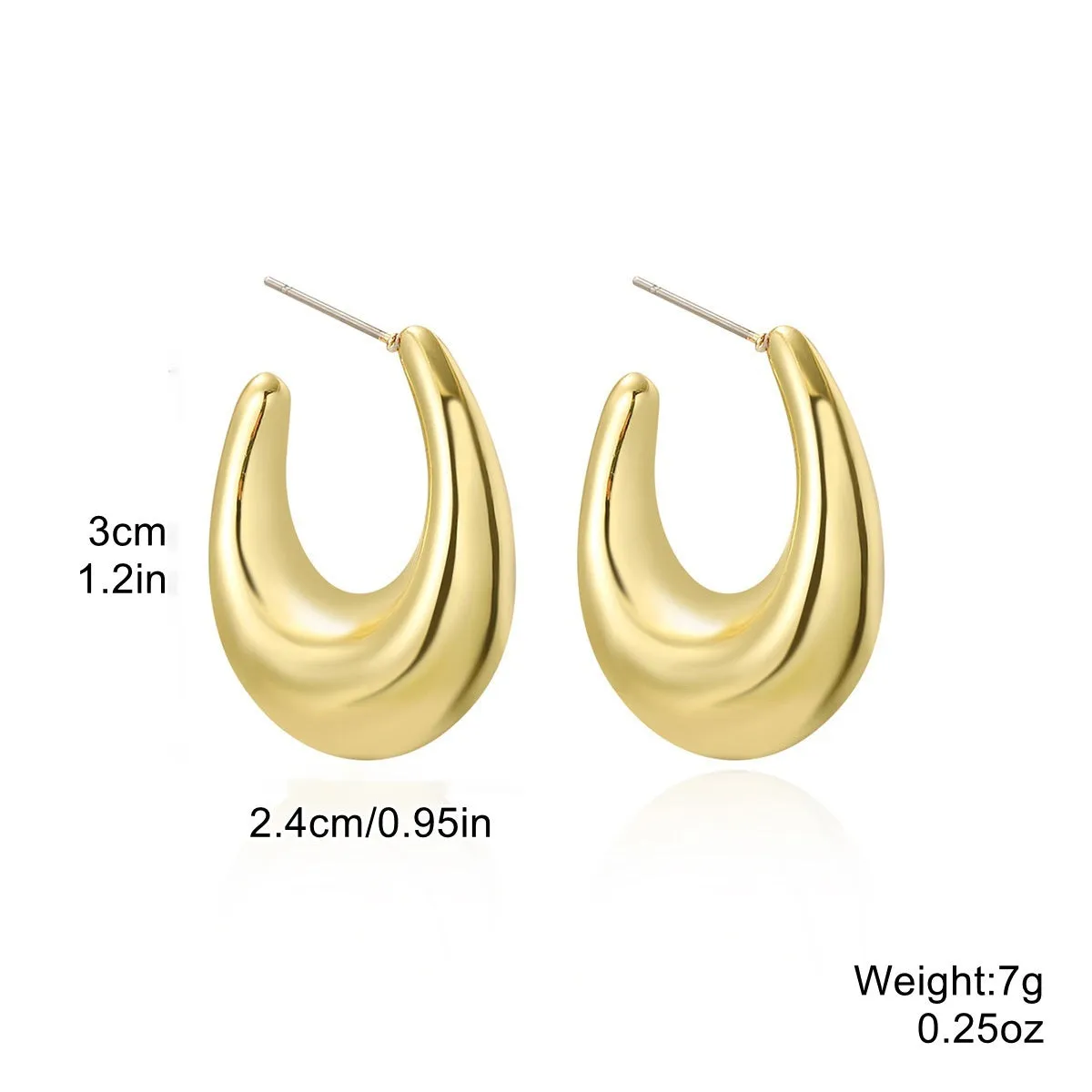 Acrylic water drop earrings with electroplated glossy finish, geometric simple design