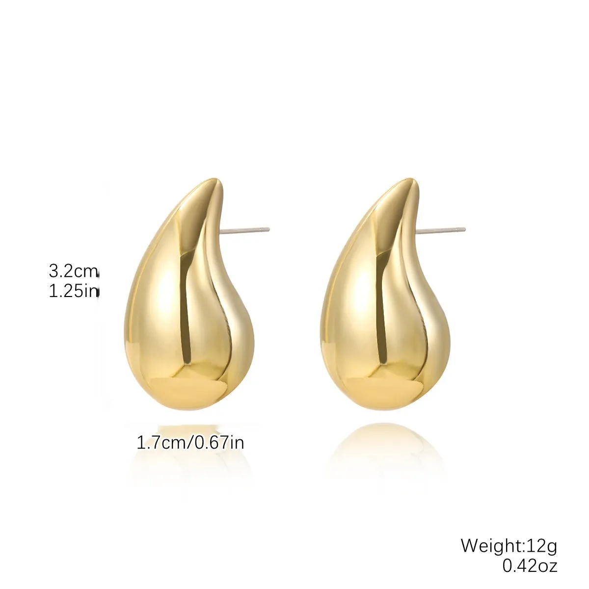 Acrylic water drop earrings with electroplated glossy finish, geometric simple design