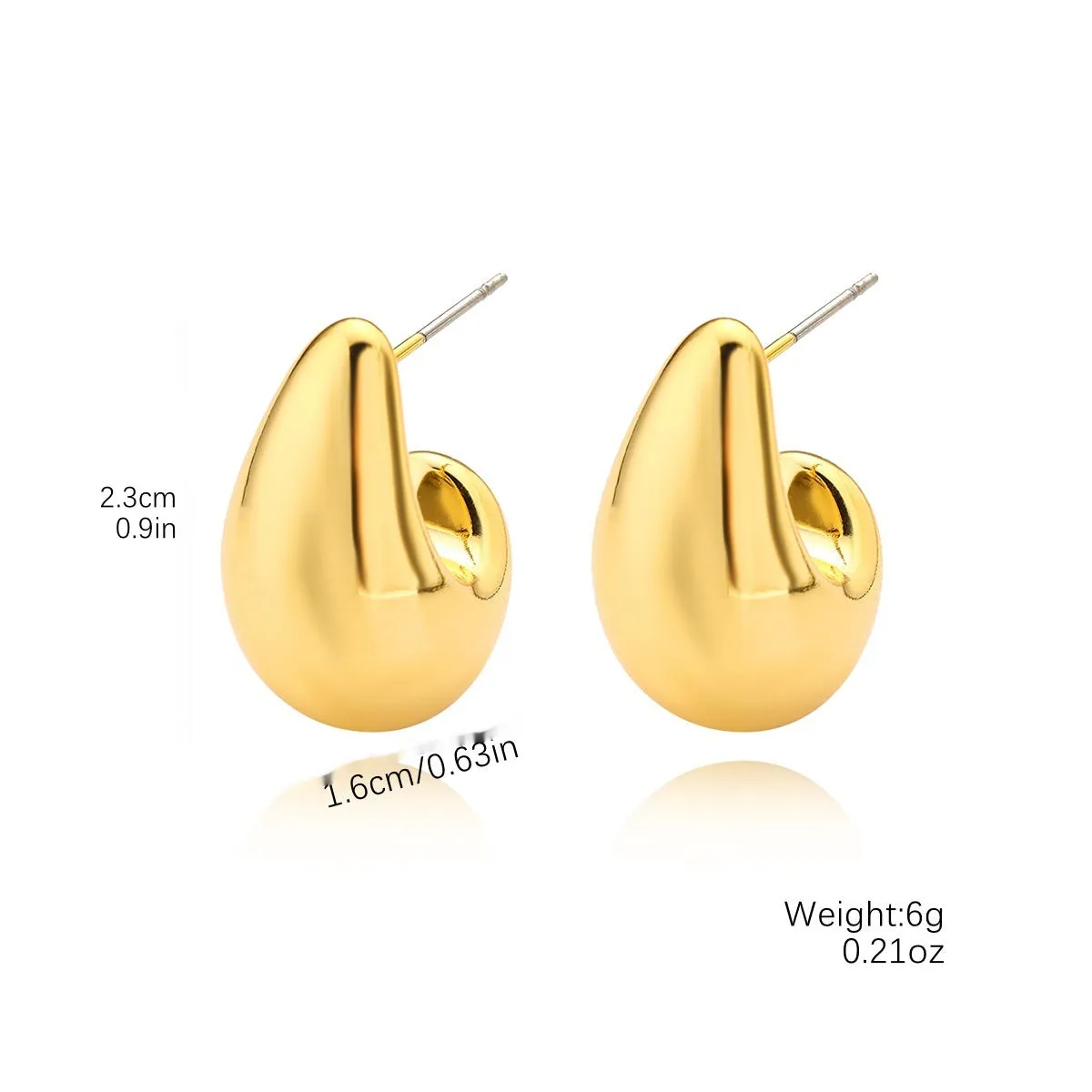 Acrylic water drop earrings with electroplated glossy finish, geometric simple design