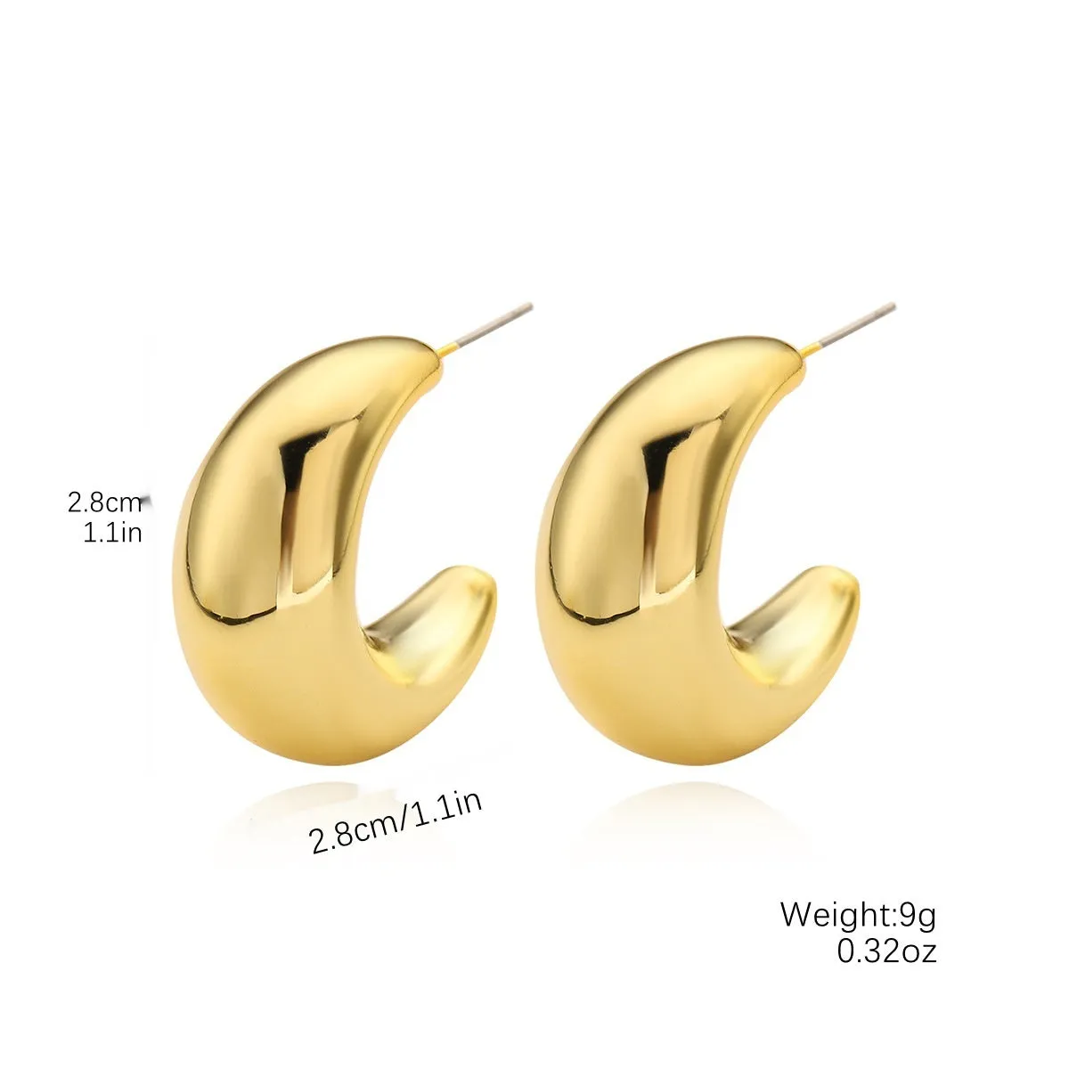 Acrylic water drop earrings with electroplated glossy finish, geometric simple design