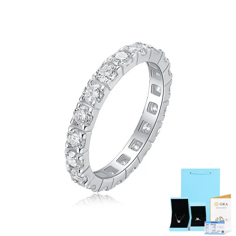 Women's sterling silver ring with round geometry design in fashion OL style