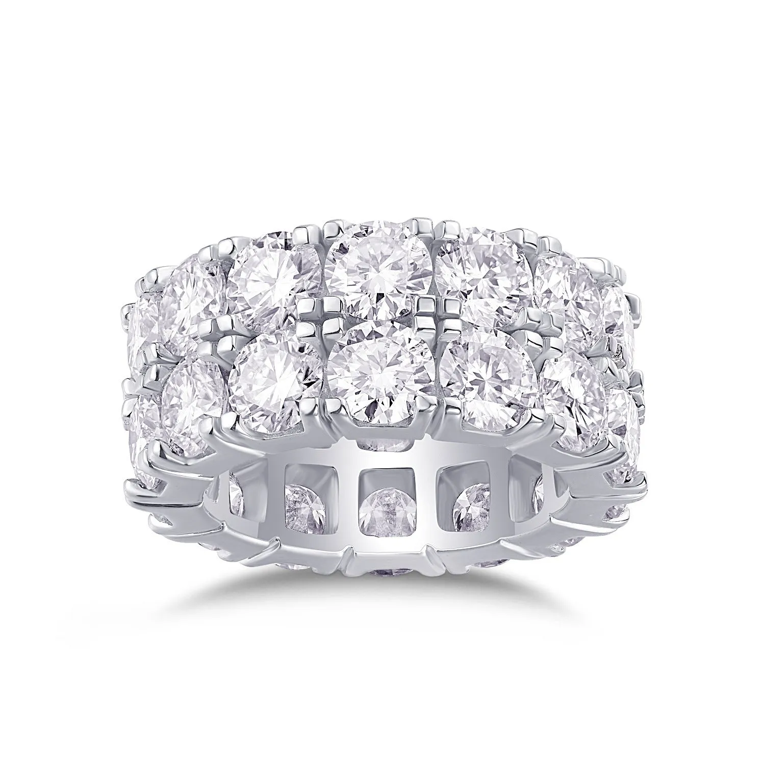 50 points moissanite silver ring with S925 sterling silver band, round geometric cut, women's fashion OL style, available in US sizes 5-9