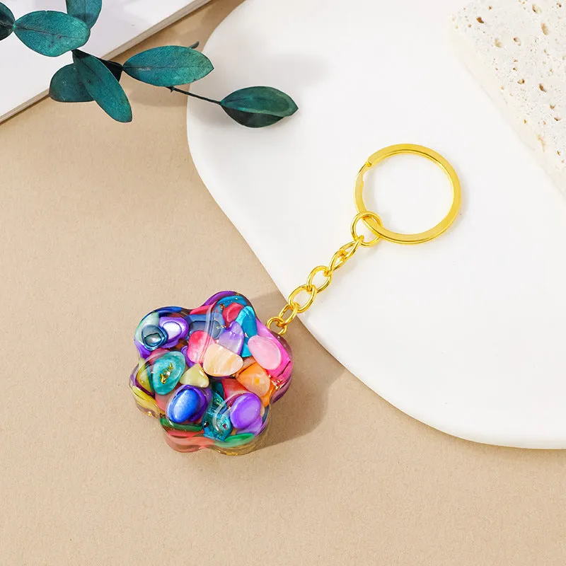 Natural crystal cat's paw keychain pendant in a chosen gemstone like turquoise or amethyst.