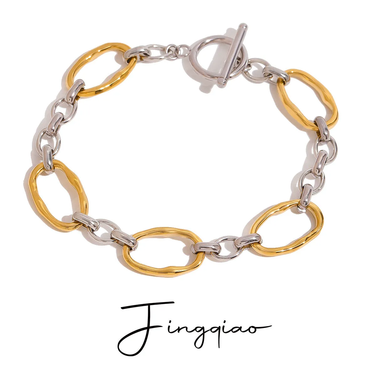 Women's stainless steel geometric line bracelet colour matching JDB2410026PS Ins style