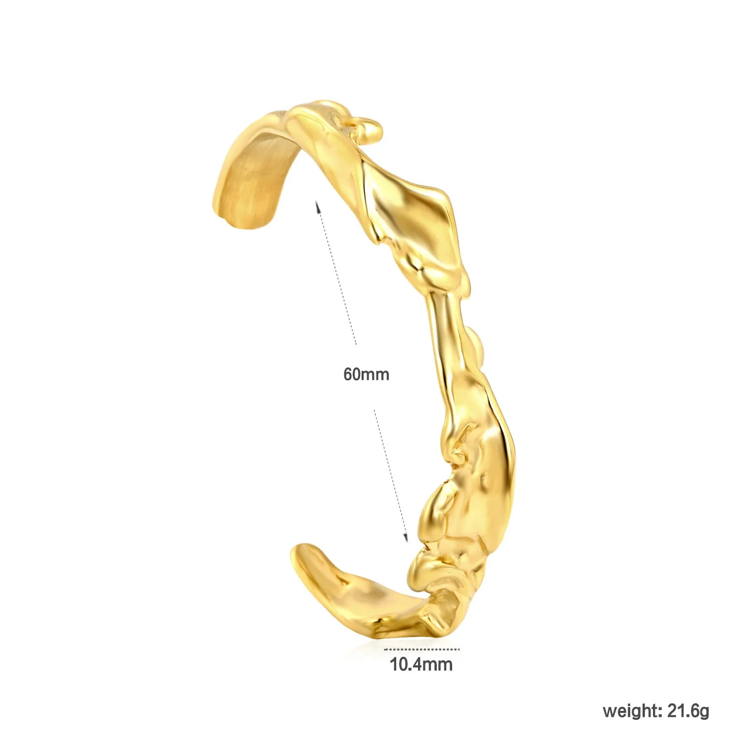 Stainless steel alloy bracelet in gold or silver tone for European American trend styling.