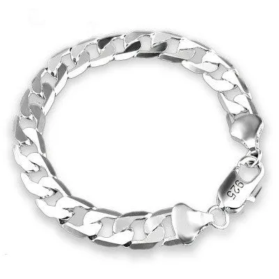 Silver-plated copper geometric bracelet on display, 22cm length, 10mm width, unisex style