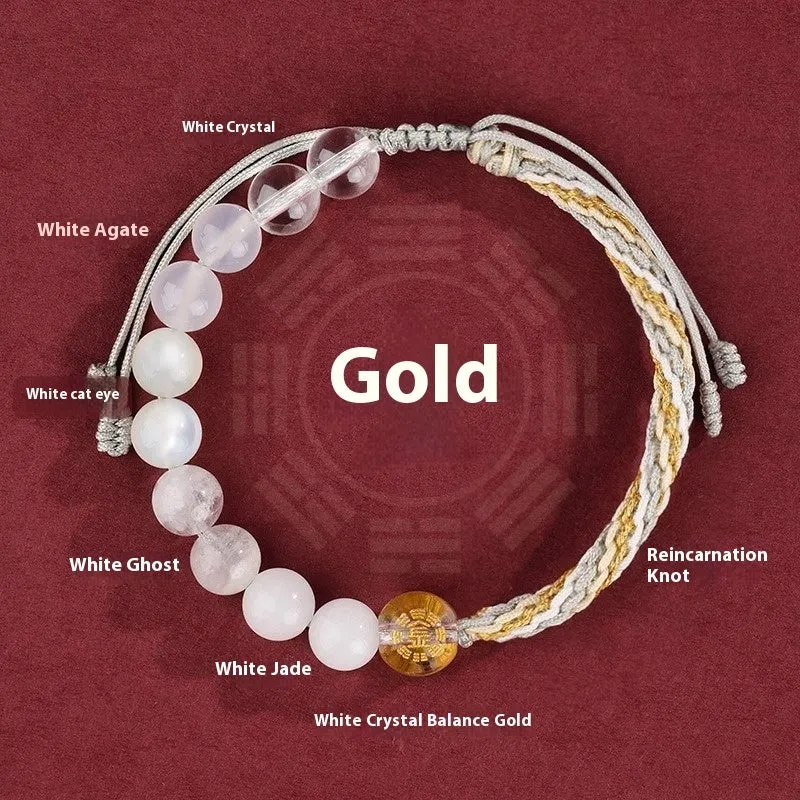Hand-woven red rope five elements balance bracelet in national tide style with colour options