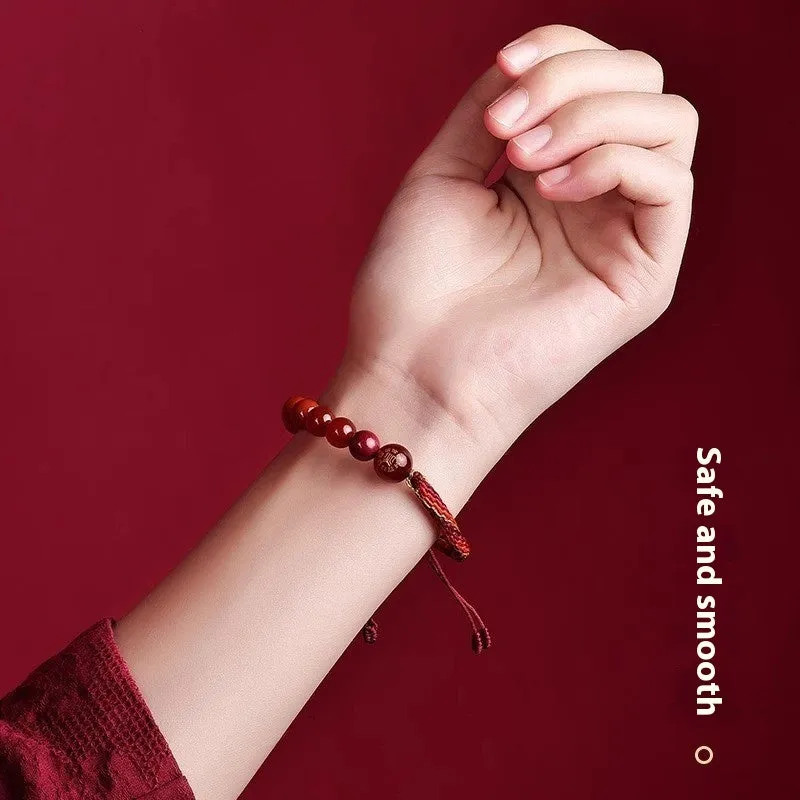 Hand-woven red rope five elements balance bracelet in national tide style with colour options