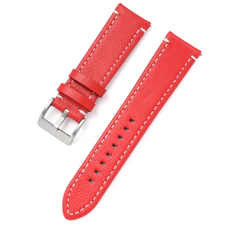 Leather watch strap in double-sided head layer cowhide, available in seven colours and six widths from 18mm to 24mm