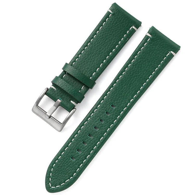 Leather watch strap in double-sided head layer cowhide, available in seven colours and six widths from 18mm to 24mm