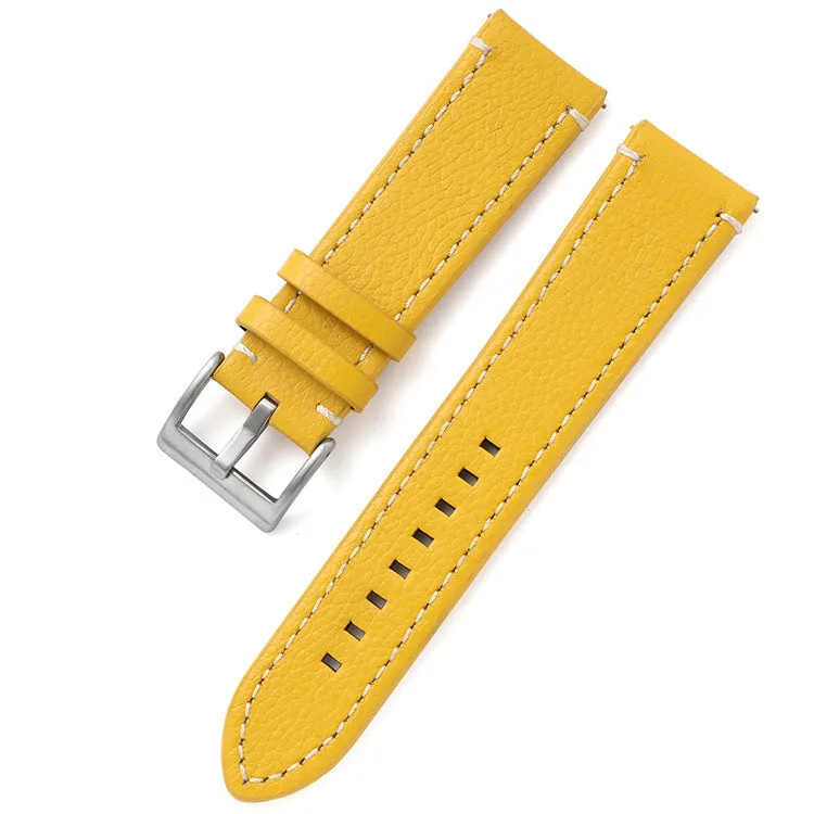 Leather watch strap in double-sided head layer cowhide, available in seven colours and six widths from 18mm to 24mm