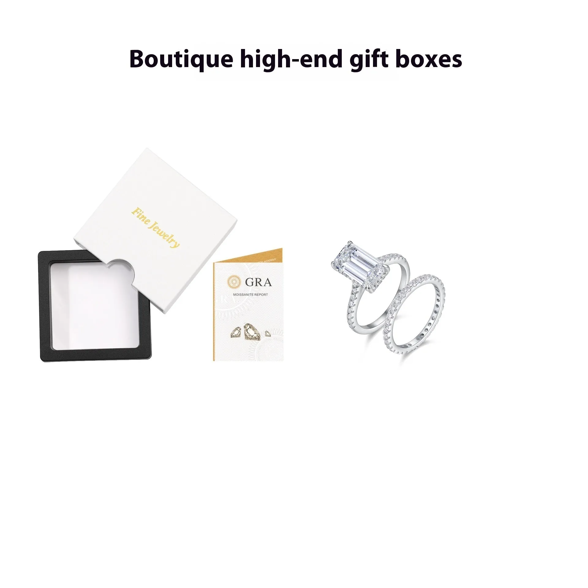 Pair of matching geometric S925 sterling silver rings with white finish on a flat surface