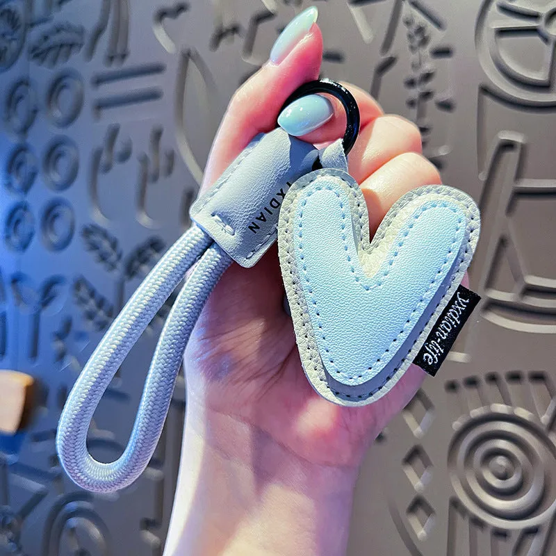 Leather keychain with letter O clip on a metal keyring, personalisation initial charm
