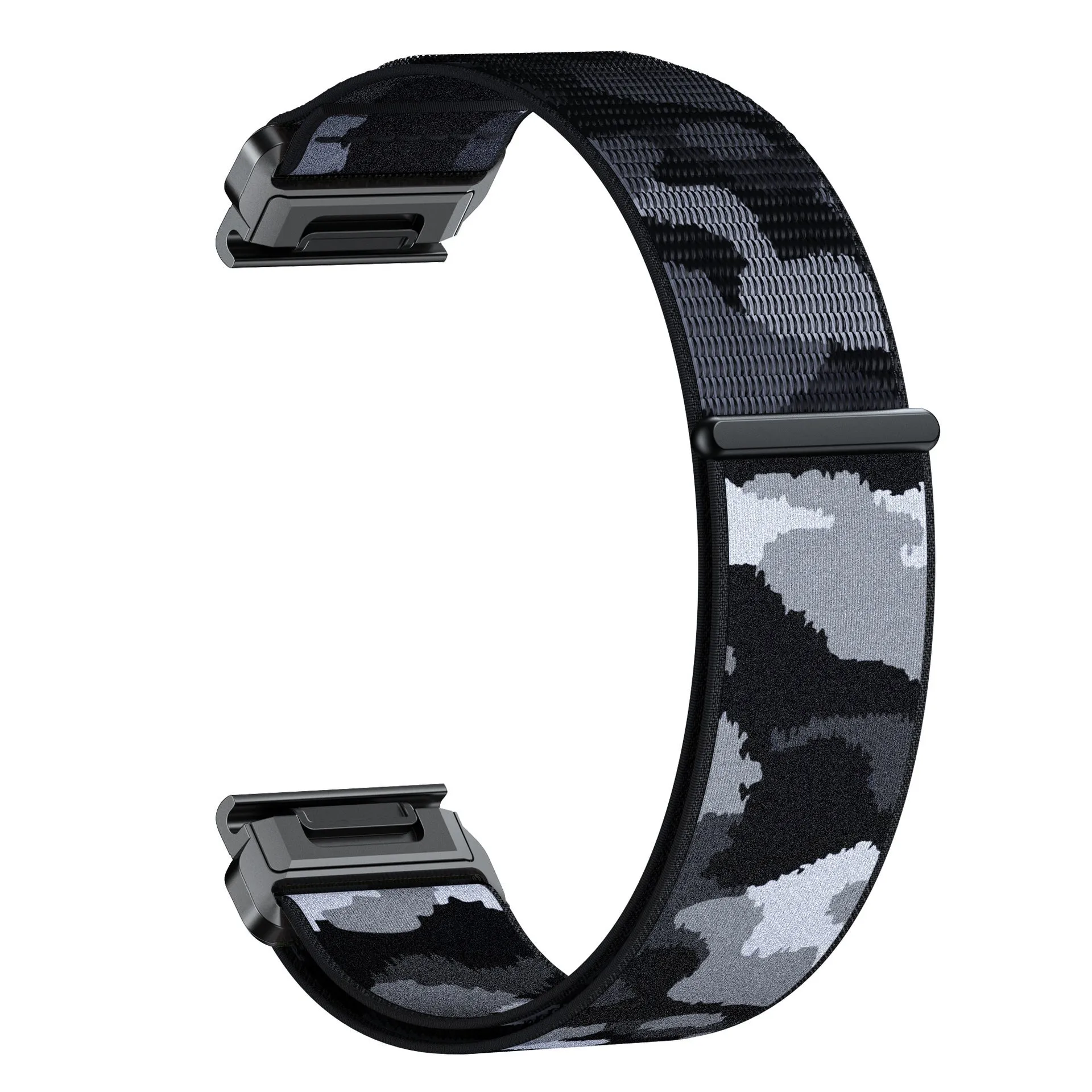 Nylon quick release woven watch strap in 22mm size for Garmin Jiaming, army green colour