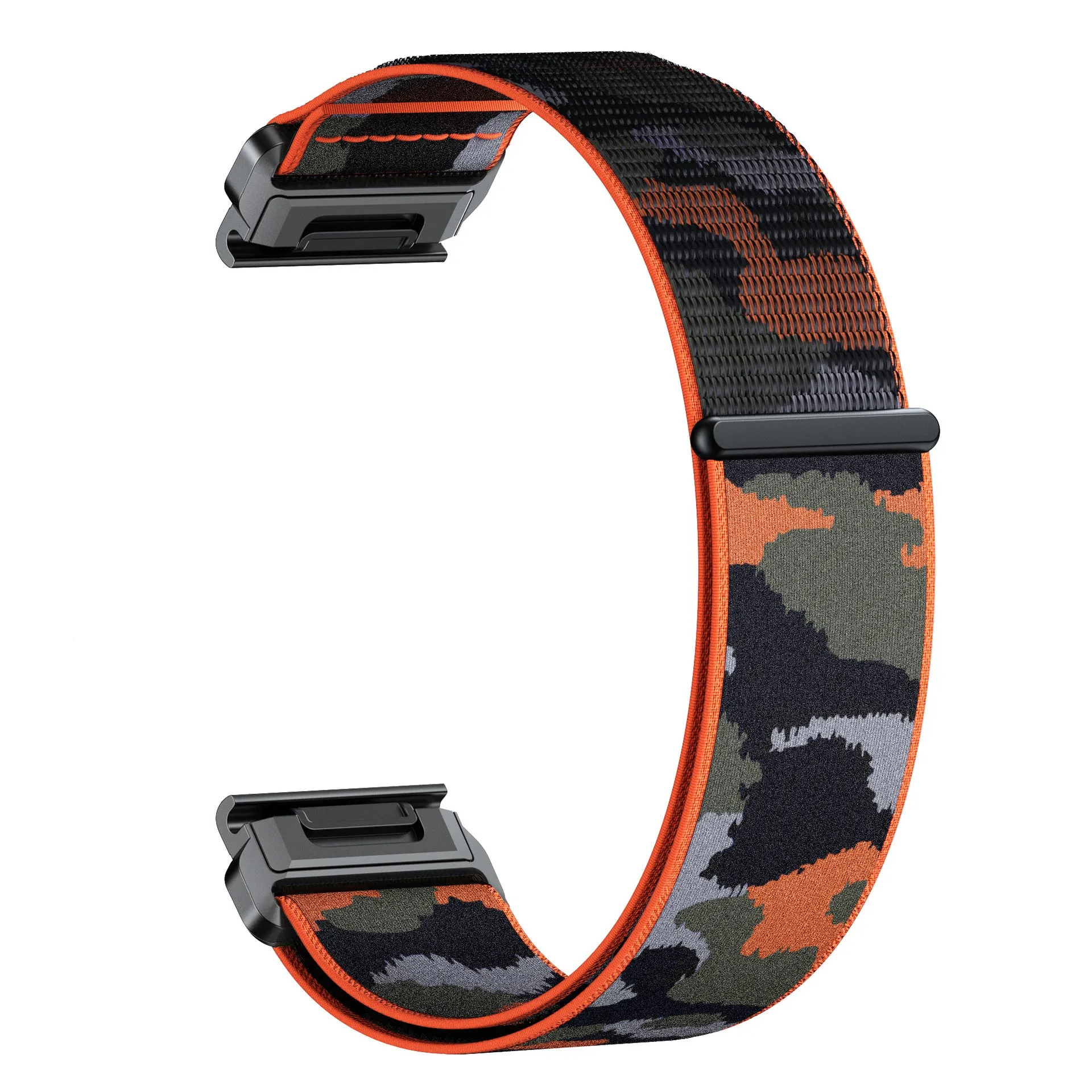 Nylon quick release woven watch strap in 22mm size for Garmin Jiaming, army green colour
