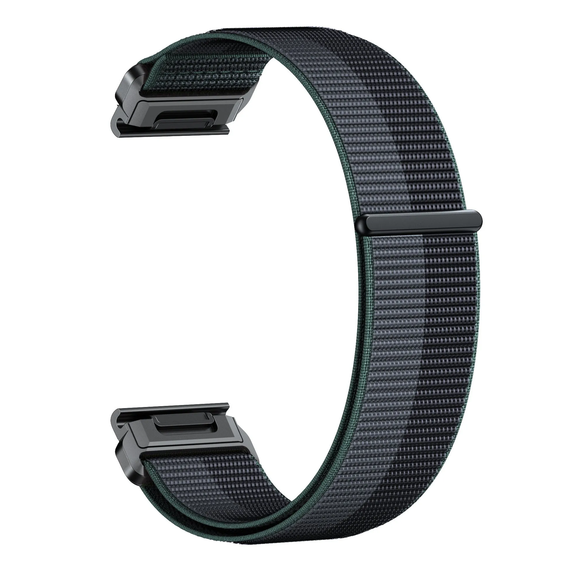 Nylon quick release woven watch strap in 22mm size for Garmin Jiaming, army green colour