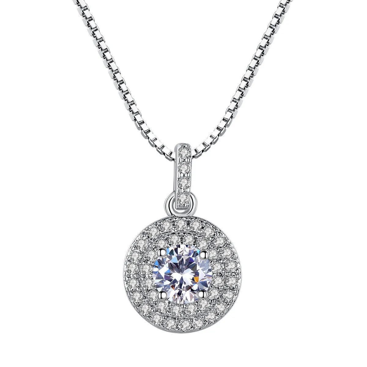 Copper round shape women's necklace in platinum colour size 5cm individually packed