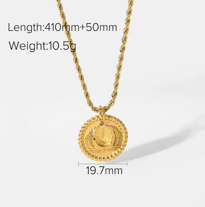 Gold plated Devil's Crystal necklace on alloy chain with electroplating finish, adjustable from 21-50cm