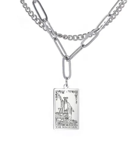 Gold plated Devil's Crystal necklace on alloy chain with electroplating finish, adjustable from 21-50cm
