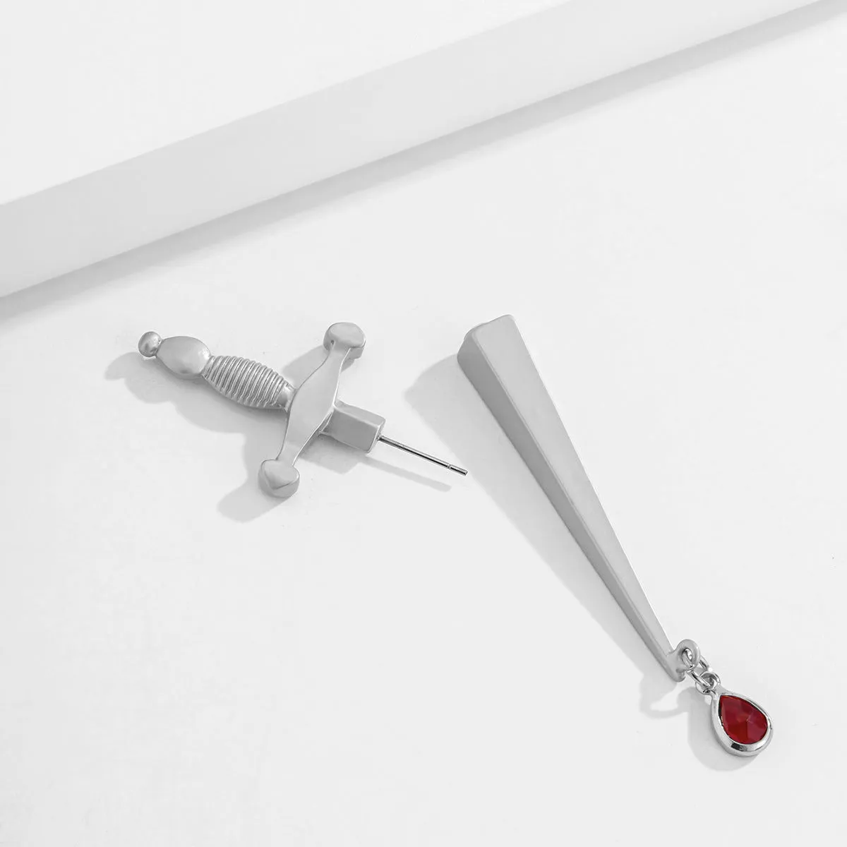 Trendy hip hop cross earrings for women – alloy electroplated with artificial gems, gold or silver colour