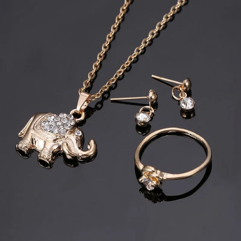 Mixed wholesale lot of animal pendants, necklaces, rings, earrings, jewellery sets, and bridal accessories from Yiwu