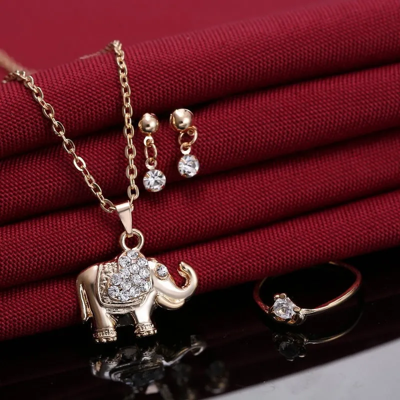 Mixed wholesale lot of animal pendants, necklaces, rings, earrings, jewellery sets, and bridal accessories from Yiwu