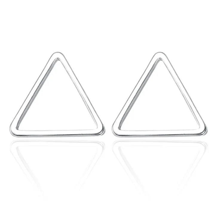 Minimalist geometric stud earrings 1cm diameter alloy black gold silver design for women