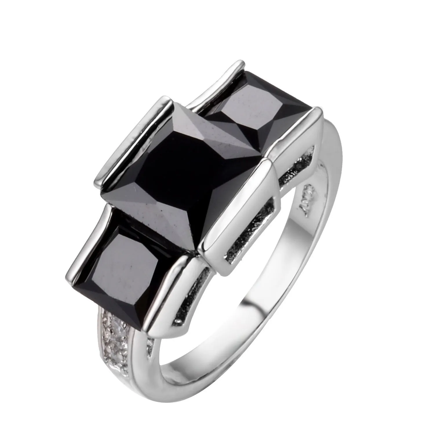 Electroplated copper women's ring in apple green colour with geometric design on size 8 finger