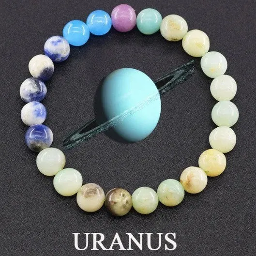Unisex matte 10mm stone bead bracelet in vintage finish on wrist