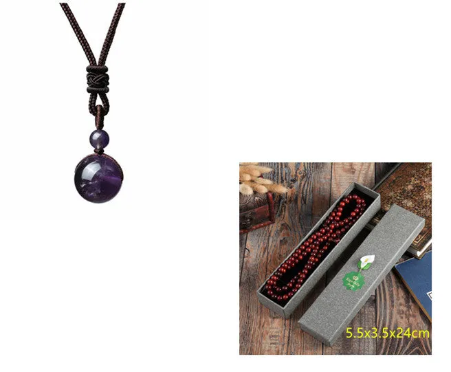 16mm natural stone pendant necklace with geometric oval shape and plating finish, adjustable chain, unisex design