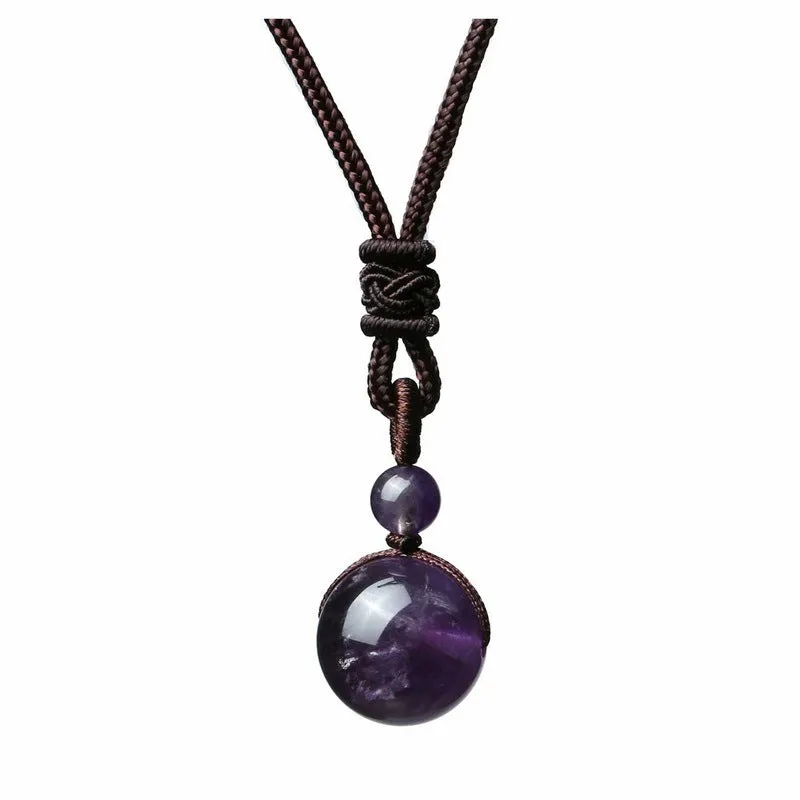 16mm natural stone pendant necklace with geometric oval shape and plating finish, adjustable chain, unisex design