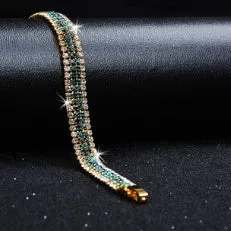 Star Shining Bracelet in silver with platinum finish and zircon stone, 27cm length