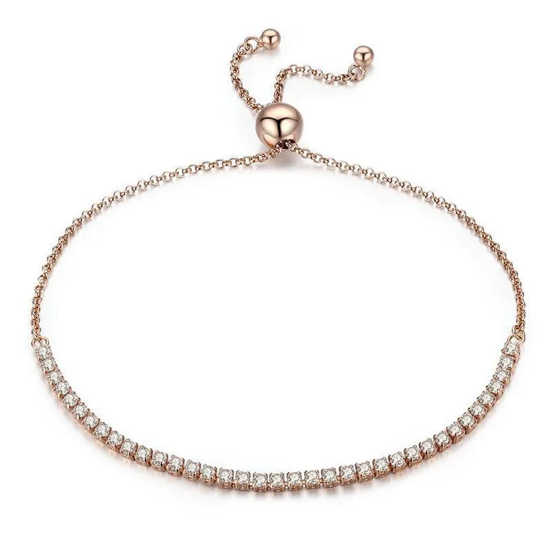 Star Shining Bracelet in silver with platinum finish and zircon stone, 27cm length