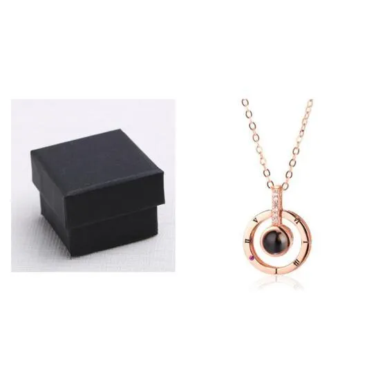 I Love You necklace with zircon pendant in silver, 100 languages design, chain length 40+5 cm