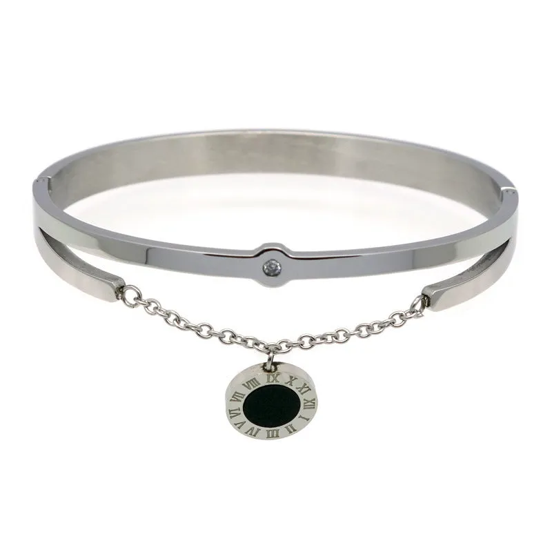 Metal numbers Rome fringed bracelet for women, zinc alloy, size 17cm perimeter