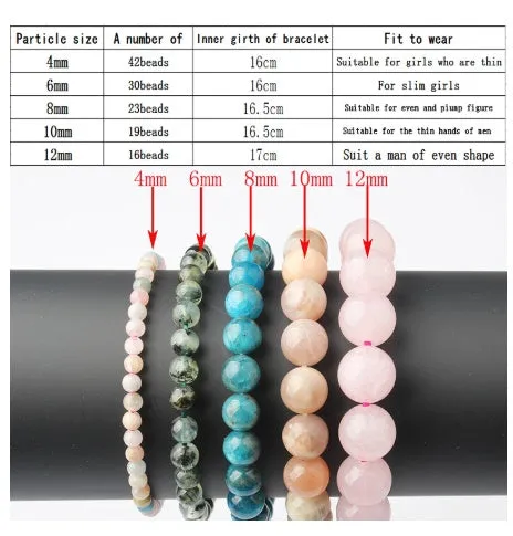 Natural blue apatite elastic beaded bracelet with polished round beads, unisex design, shown on a neutral background