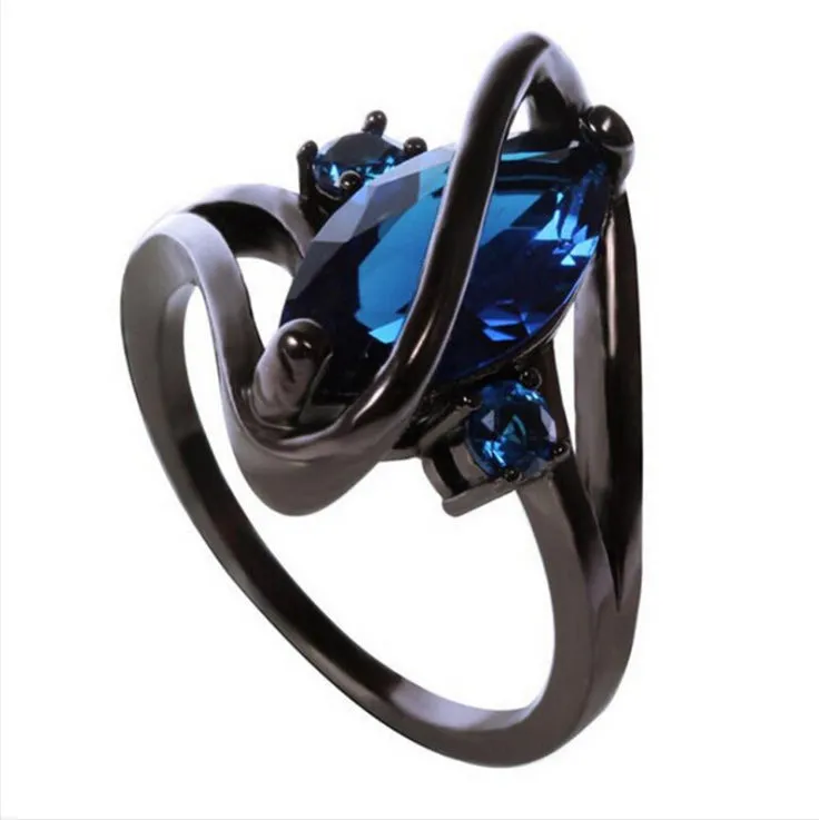 Stainless steel ring with purple zircon CZ crystal retro fashion ladies jewellery