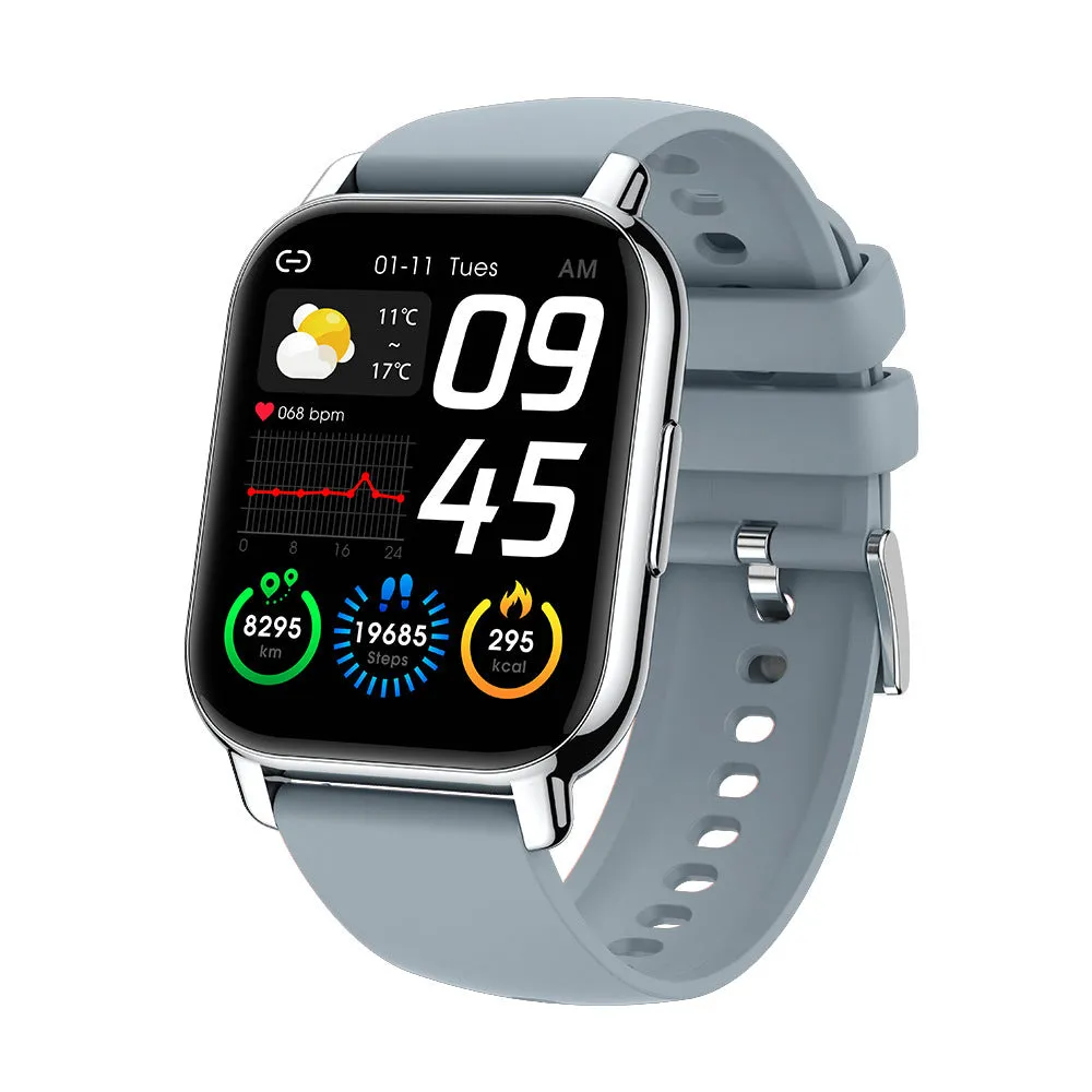 P66 smart watch with 1.85 inch TFT screen silicone wristband heart rate blood pressure Bluetooth call