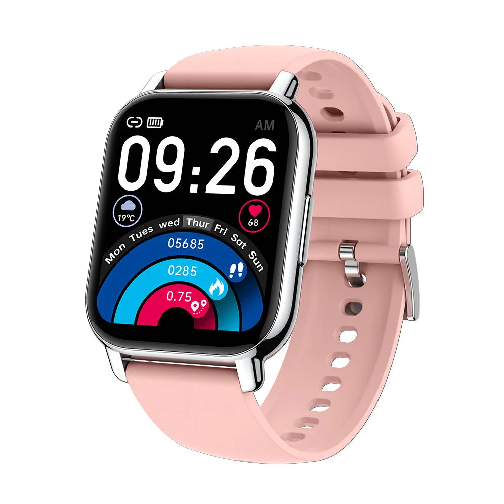P66 smart watch with 1.85 inch TFT screen silicone wristband heart rate blood pressure Bluetooth call