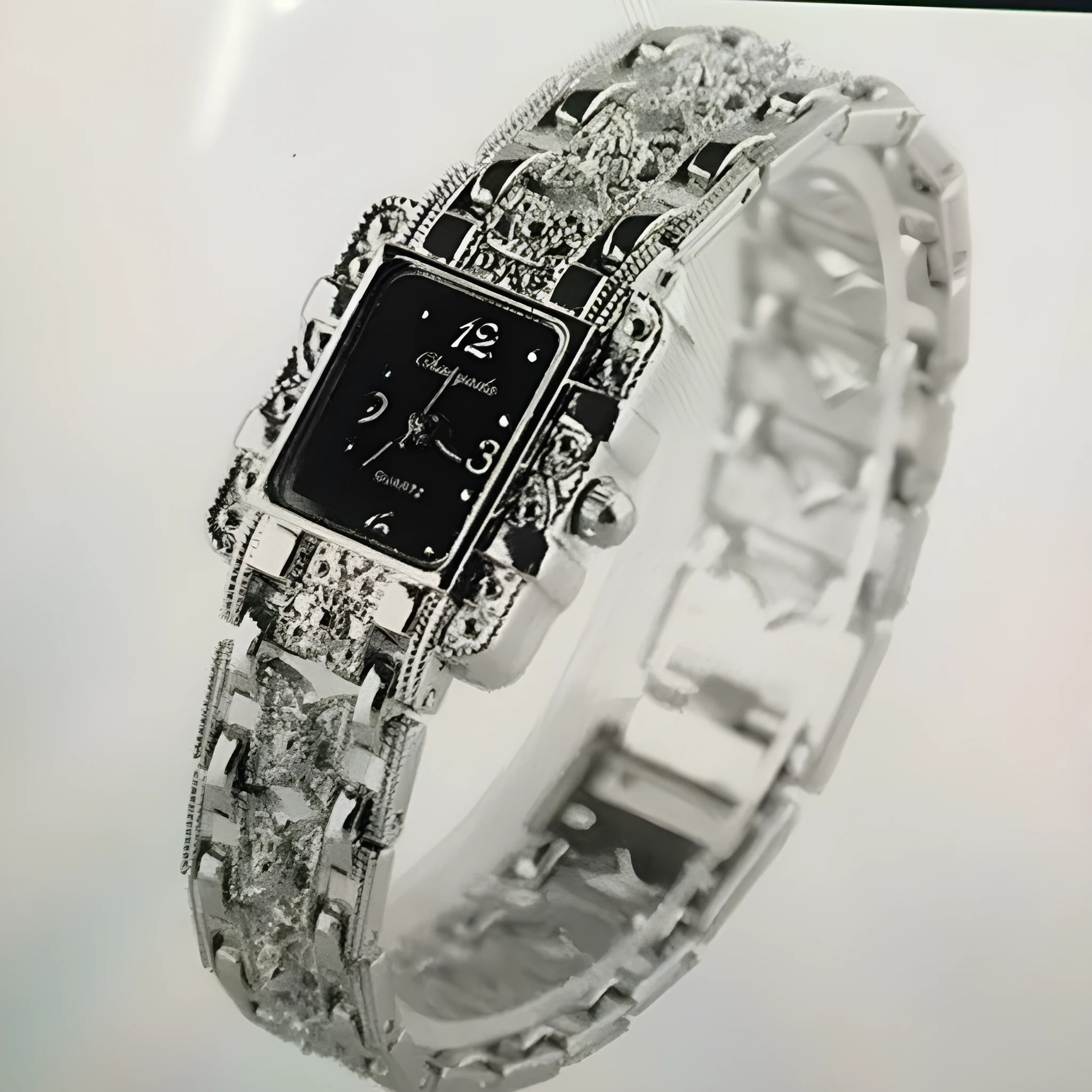 Women's square bracelet watch with white dial surface and 8mm thickness in casual style
