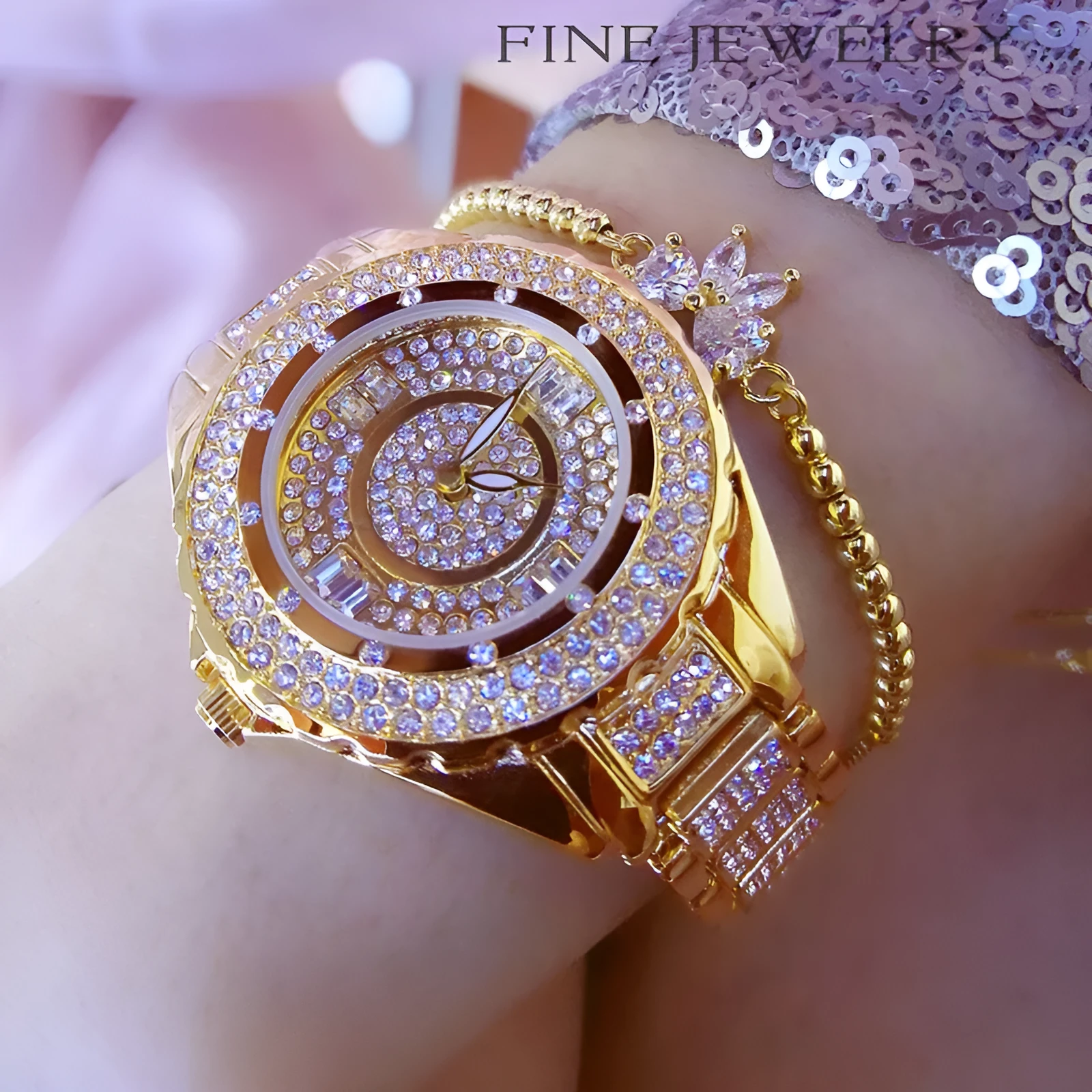 Ladies casual fashion quartz watch with 32mm dial and 24-hour indication