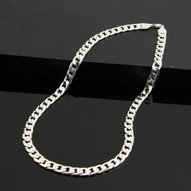 Men's flat side NK necklace large chain 60cm golden finish on display